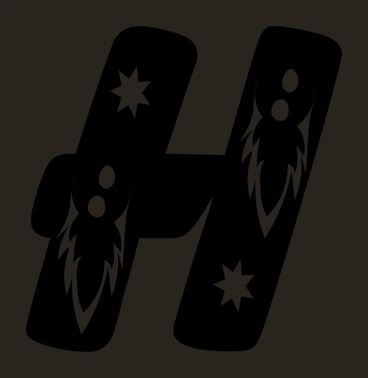 H Letter With Stars And Circular Dots contrast preview thumbnail