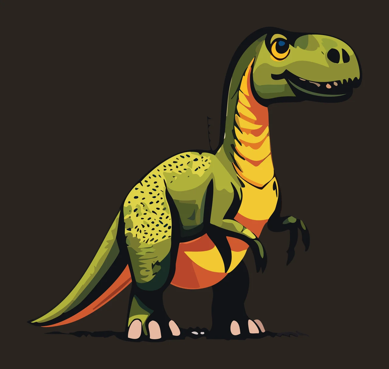 Dinosaur Silhouette Standing In Profile body head legs tail contrast preview thumbnail
