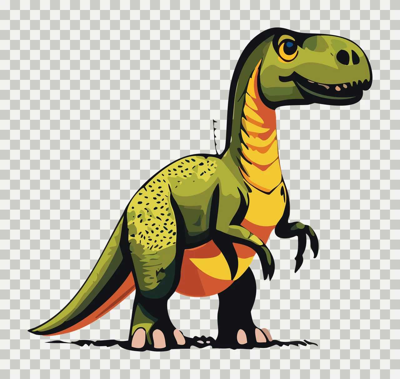 Dinosaur Silhouette Standing In Profile body head legs tail transparency and detail preview thumbnail