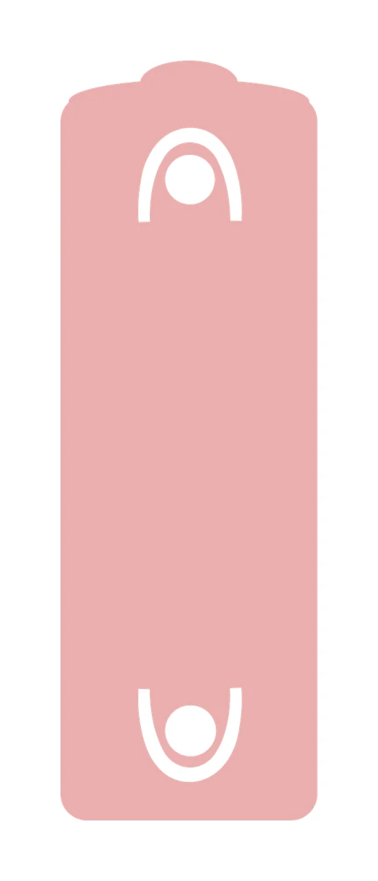 Yoga mat design icon with figure symbols, rounded corners and minimalist icon in pink and white