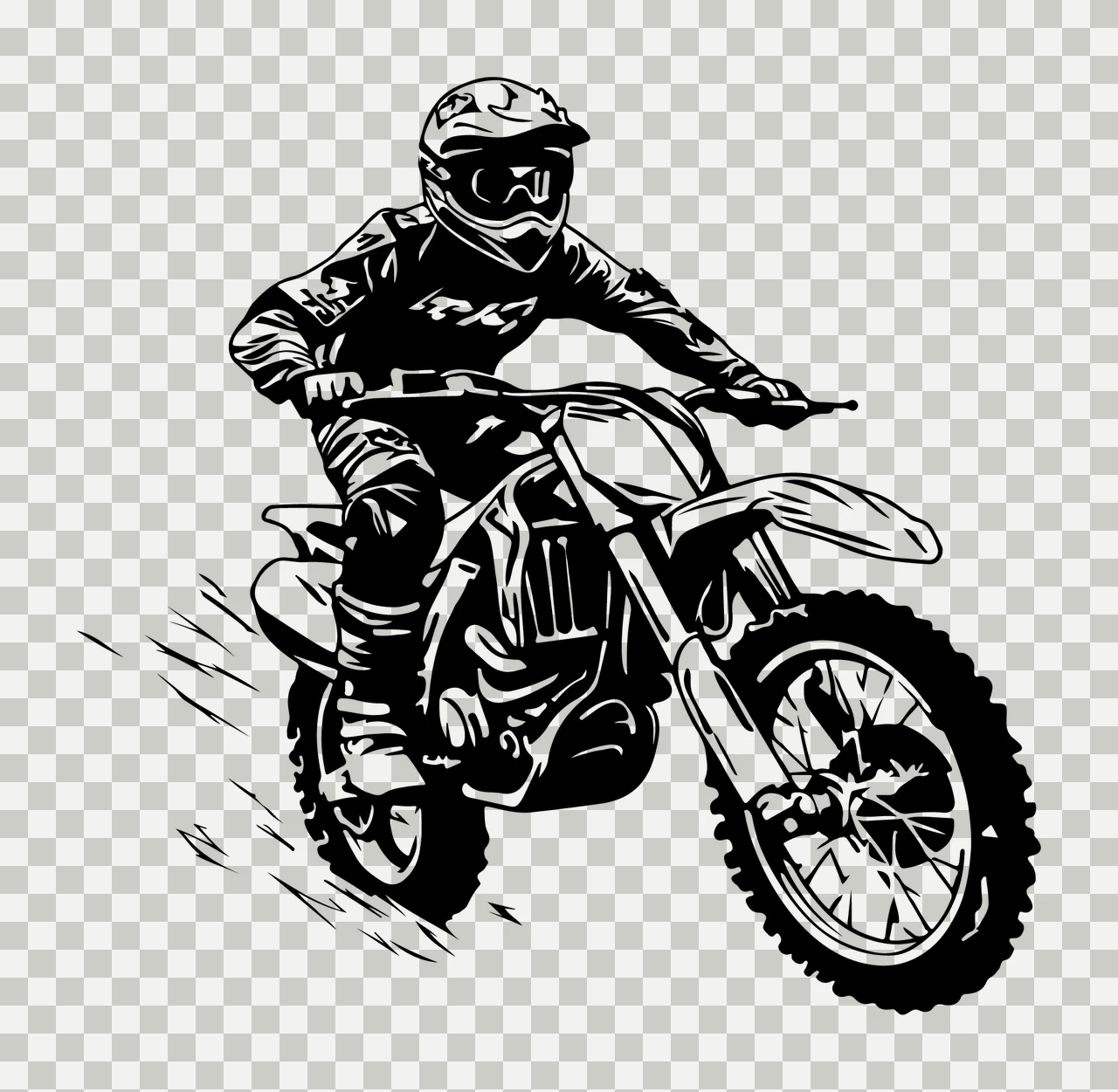 Motocross Rider On Dirt Bike motorcycle riding helmet wheels transparency and detail preview thumbnail