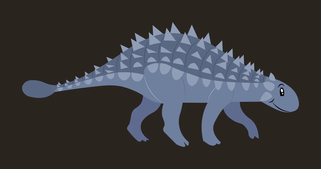 Dinosaur Black Silhouette Of A Spiny walking spikes tail club contrast preview thumbnail