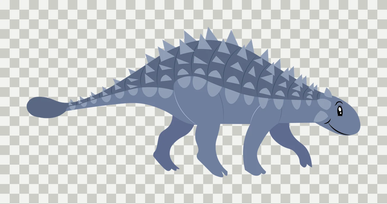 Dinosaur Black Silhouette Of A Spiny walking spikes tail club transparency and detail preview thumbnail