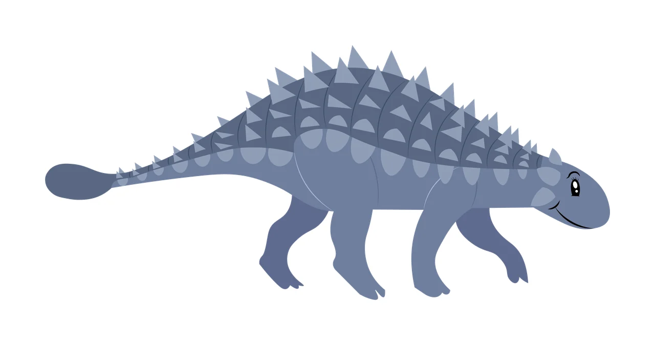 Dinosaur Black Silhouette Of A Spiny walking spikes tail club