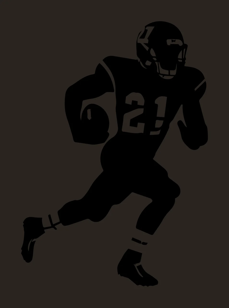 21 Silhouette Of A Player Wearing Helmet Holding Figure running contrast preview thumbnail
