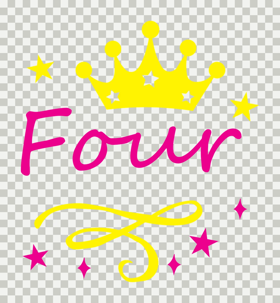 Four Crown Graphic With Stars Design swirl minimalist black transparency and detail preview thumbnail