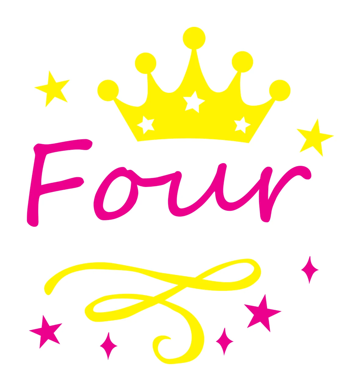 Four Crown Graphic With Stars Design swirl minimalist black