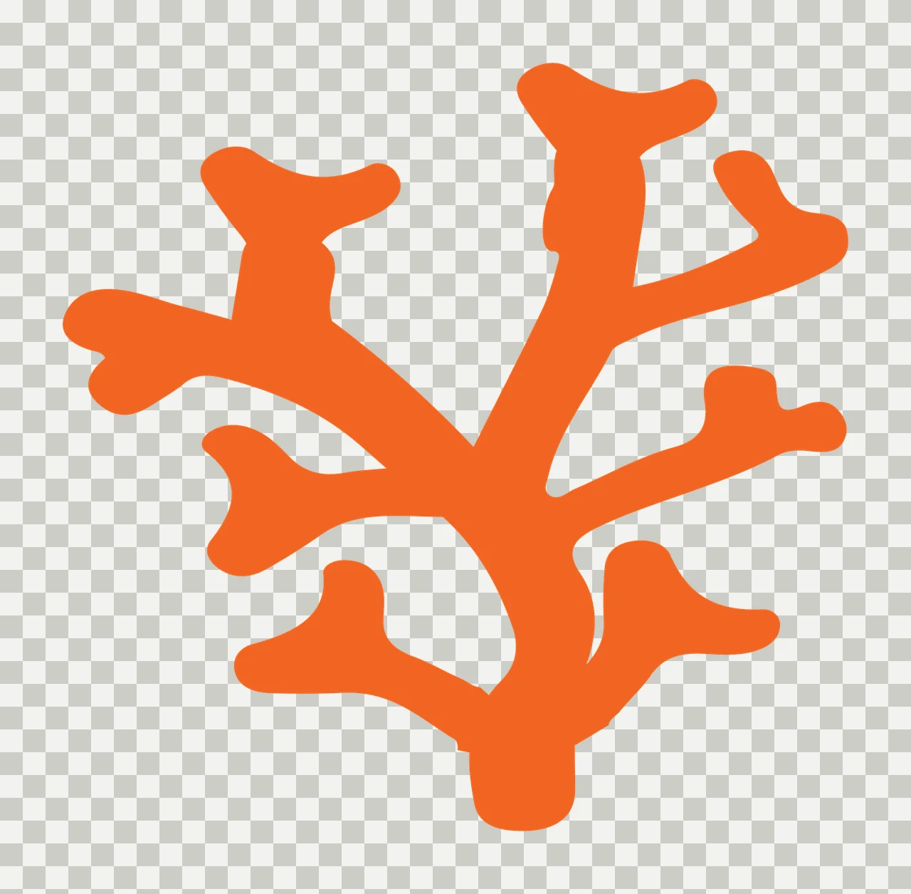 Simple Black Coral Silhouette On A Plain White branches flat transparency and detail preview thumbnail