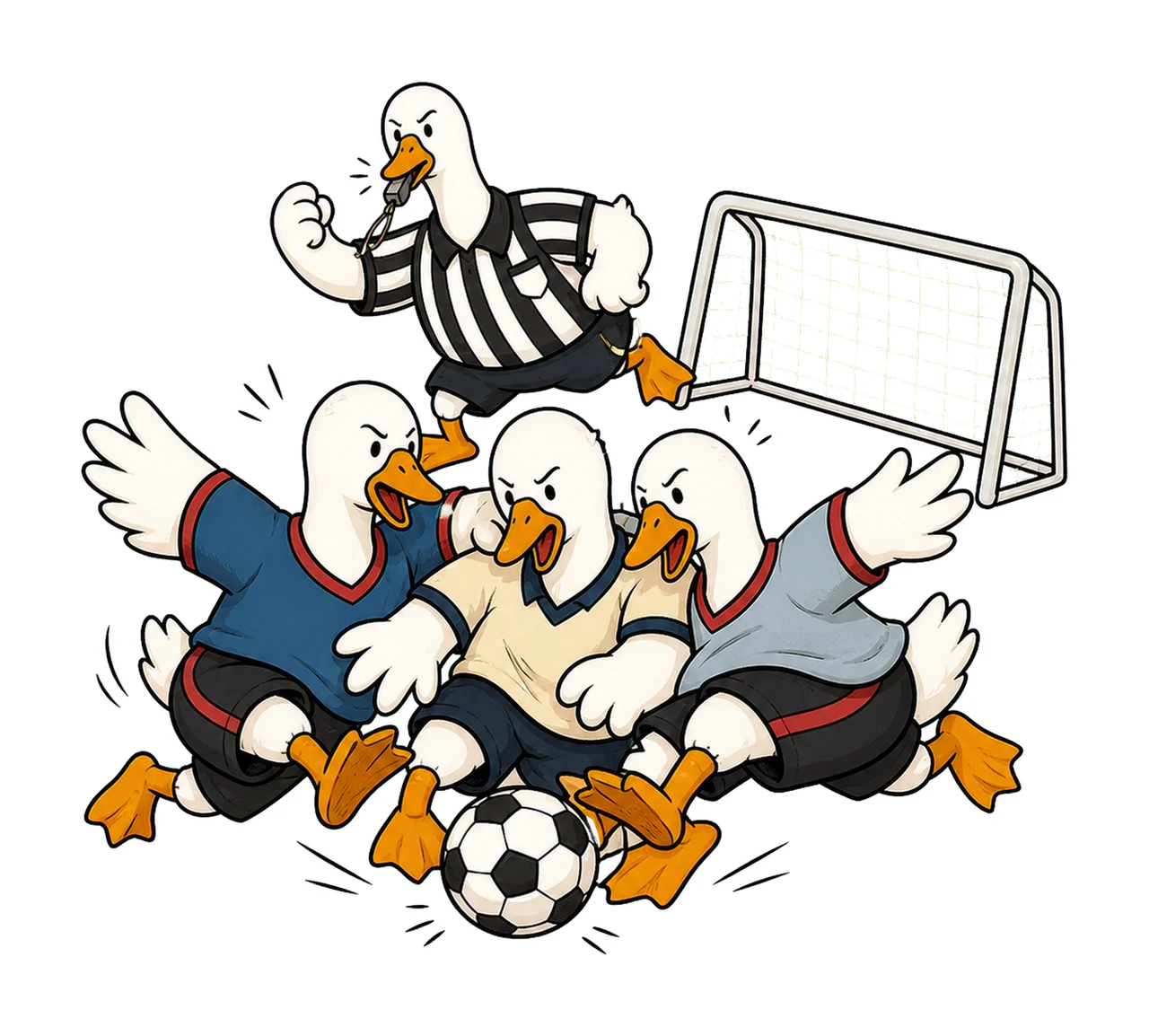 Funny Goose Soccer Team Digital Referee Goalie Variation C