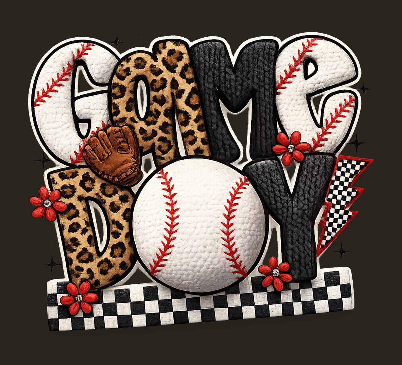 Game Day Baseball Faux Yarn Baseball Design Latch Hook Yarn contrast preview thumbnail
