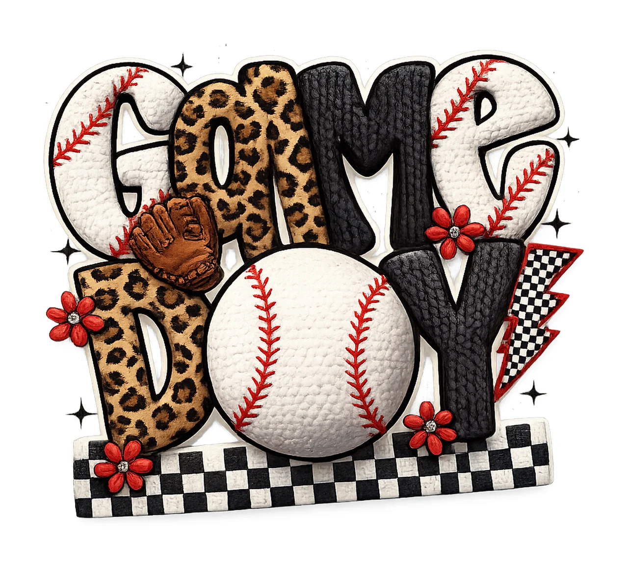 Game Day Baseball Faux Yarn Baseball Design Latch Hook Yarn