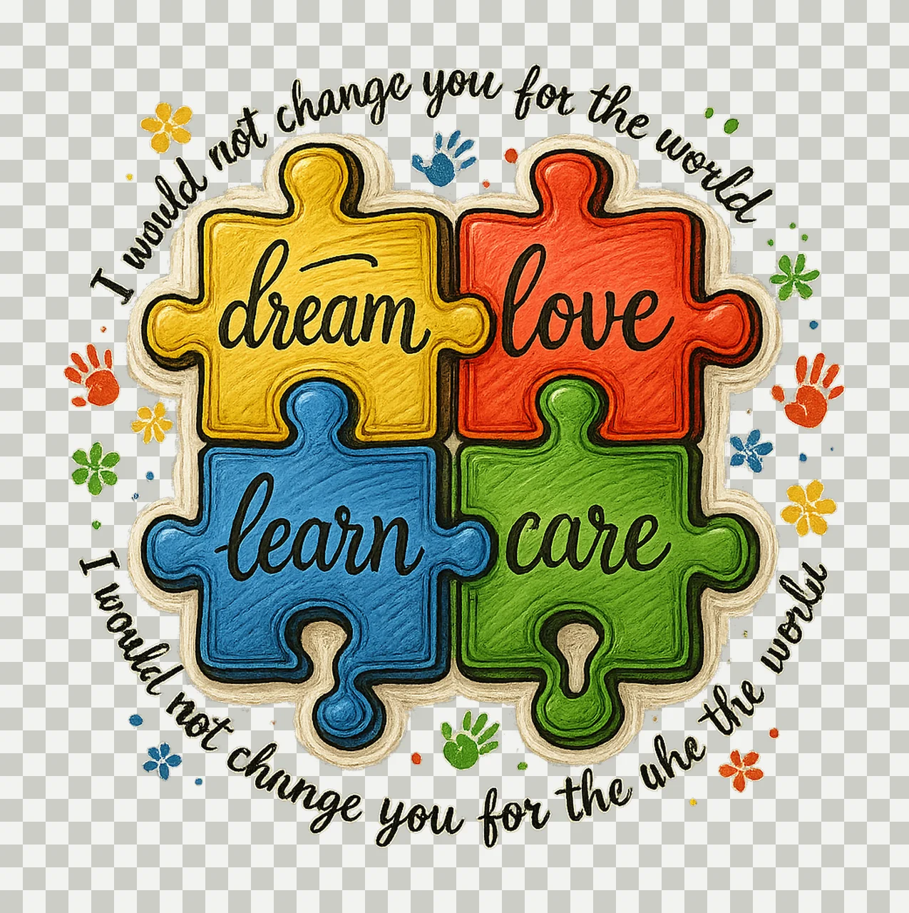 Glitter Puzzle Autism Awareness Design Neurodiversity transparency and detail preview thumbnail