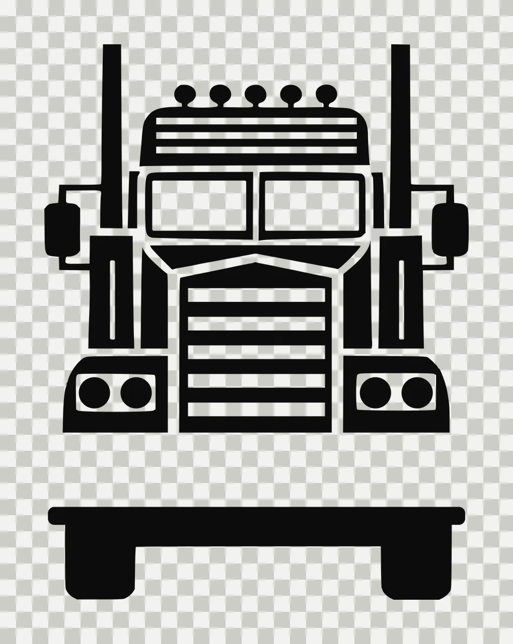 Semi Truck Monogram Character 03 pickup vehicle monster Variation transparency and detail preview thumbnail