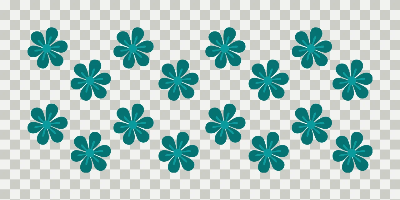 Can Glass Wrap Repeating Pattern Of Simple Flowers petals centers transparency and detail preview thumbnail