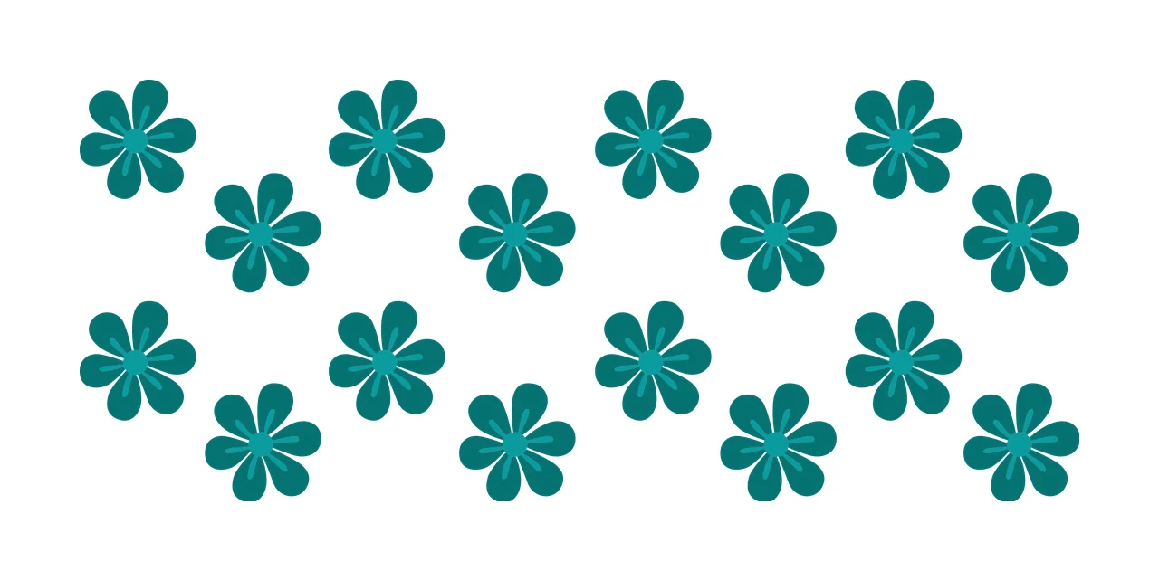 Can Glass Wrap Repeating Pattern Of Simple Flowers petals centers