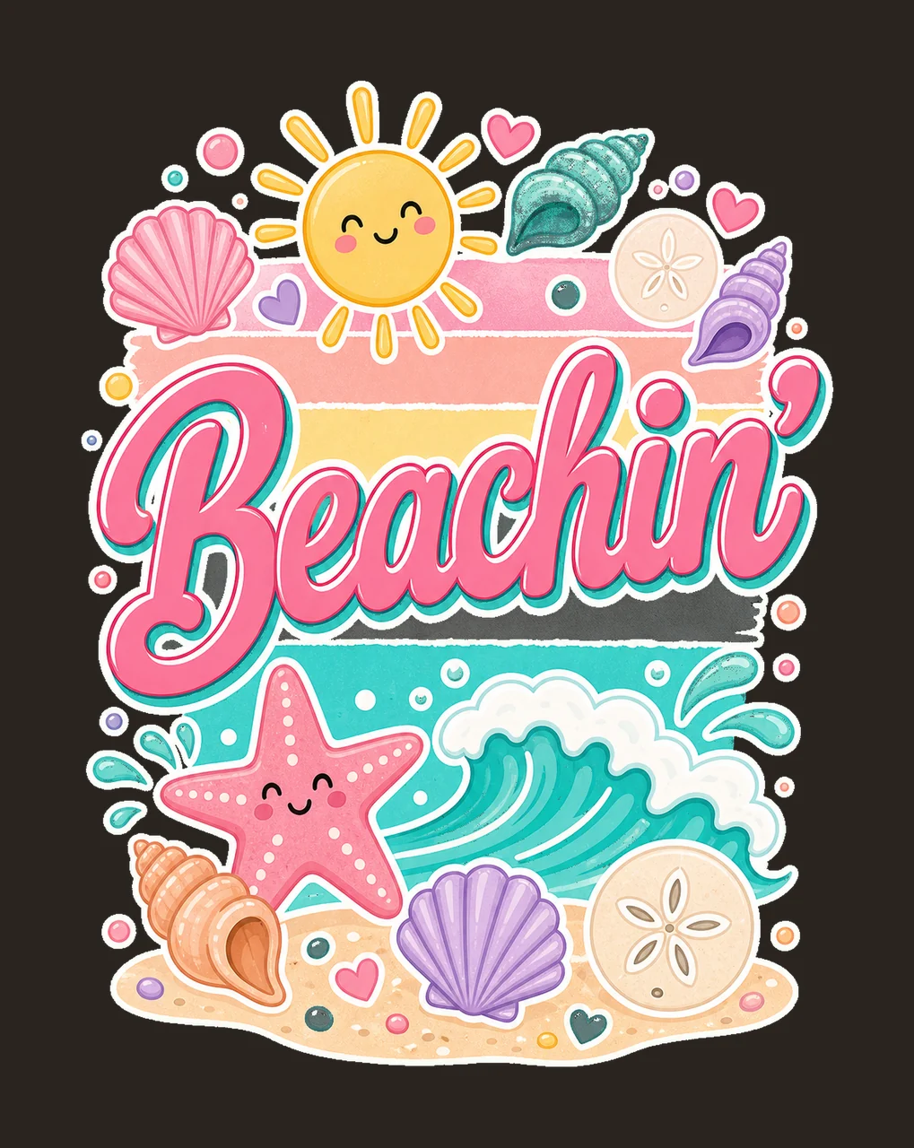 Everyday Summer Beachin Digital Design Girly Variation D contrast preview thumbnail