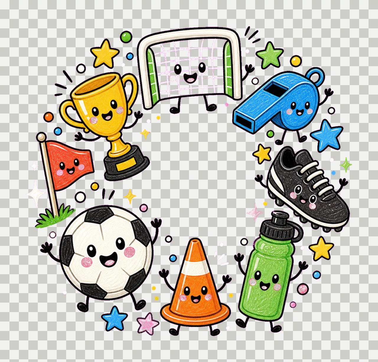 Soccer Cute Sports Design Game Day Shirts Crafts Ball Cone transparency and detail preview thumbnail