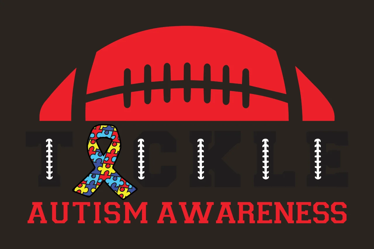 Tackle Autism Awareness Football Graphic American symbolize contrast preview thumbnail
