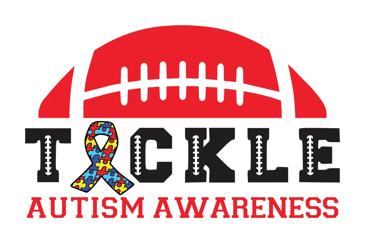Tackle Autism Awareness Football Graphic American symbolize