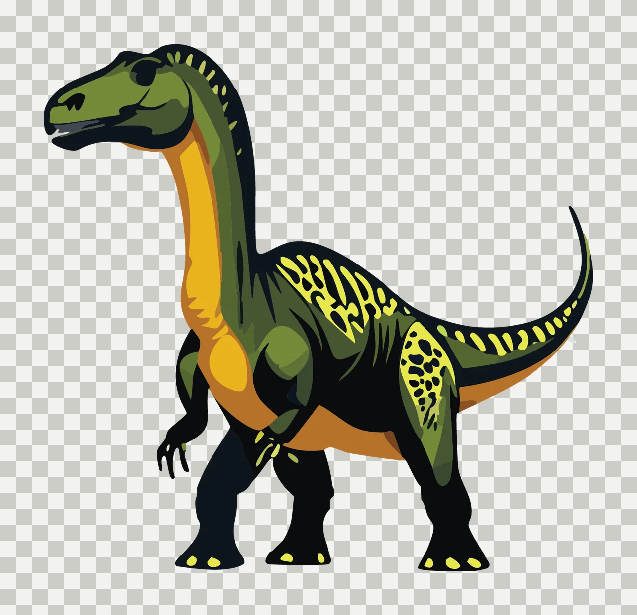 Dinosaur Black Silhouette Facing Left standing tail limbs head transparency and detail preview thumbnail
