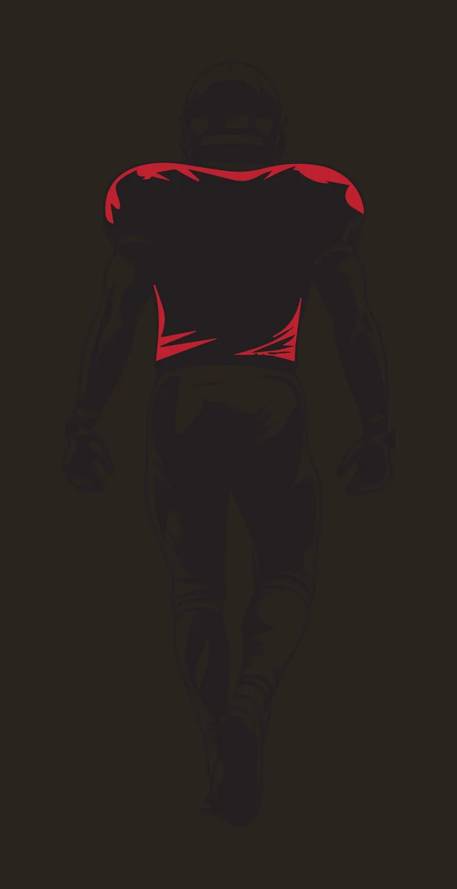 Football Player Silhouette Facing Away standing helmet jersey contrast preview thumbnail