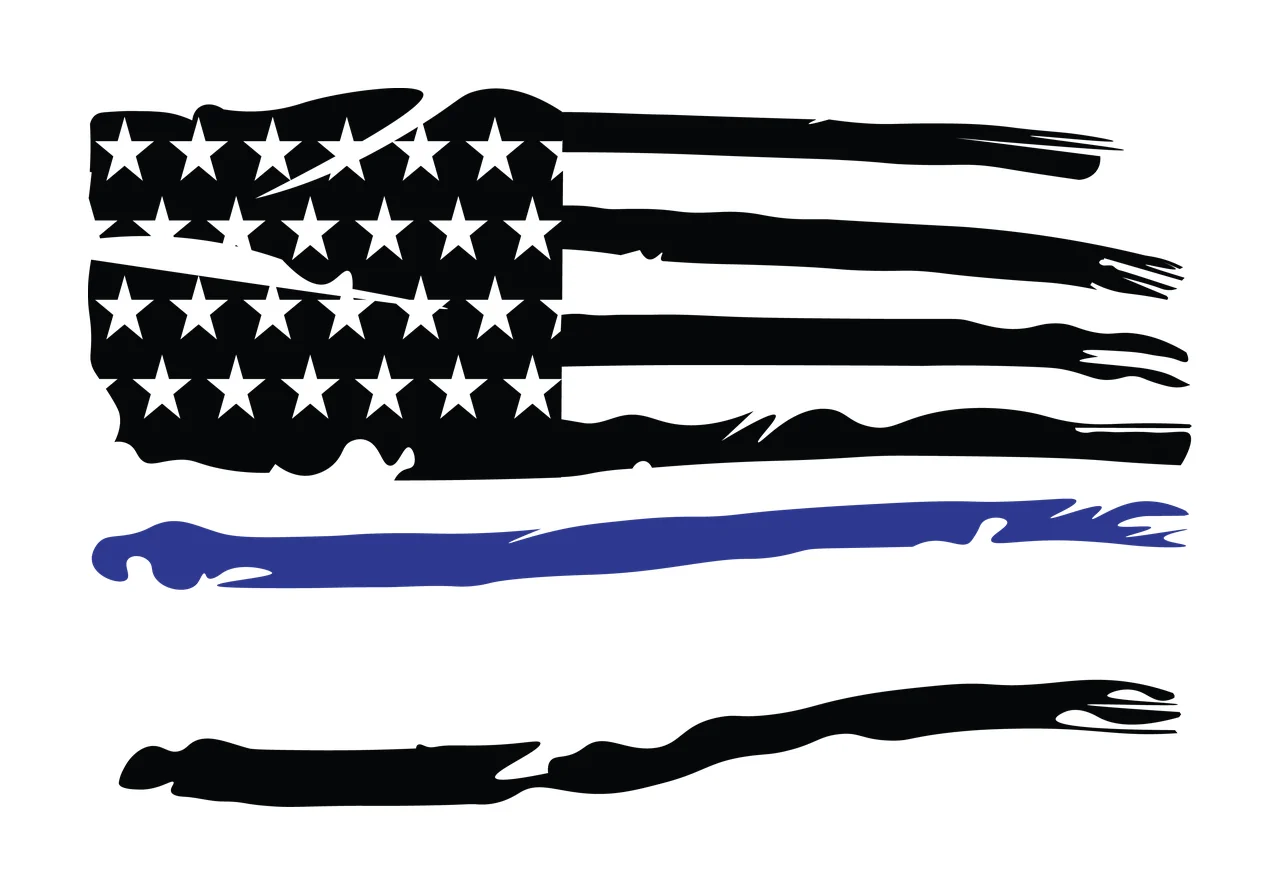 Flag Distressed American Black Silhouette stars stripes monochrome