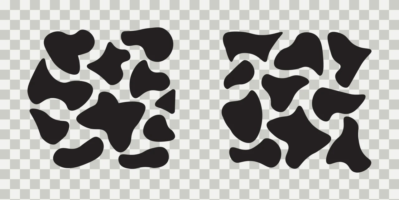 Can Glass Wrap Two Collections Of Irregular Black blob shapes transparency and detail preview thumbnail