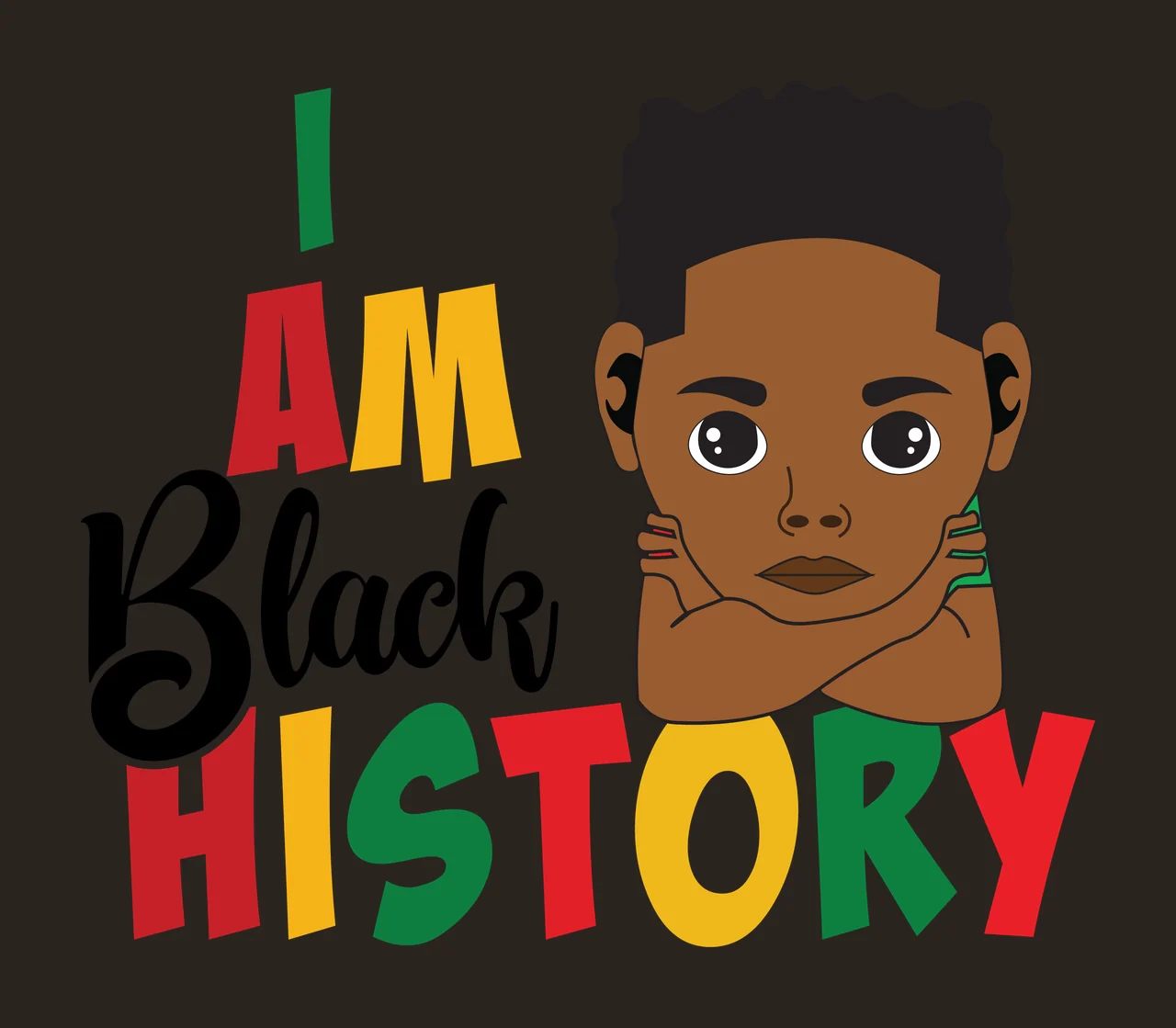 I Am A Black History Silhouette Portrait human head and text contrast preview thumbnail