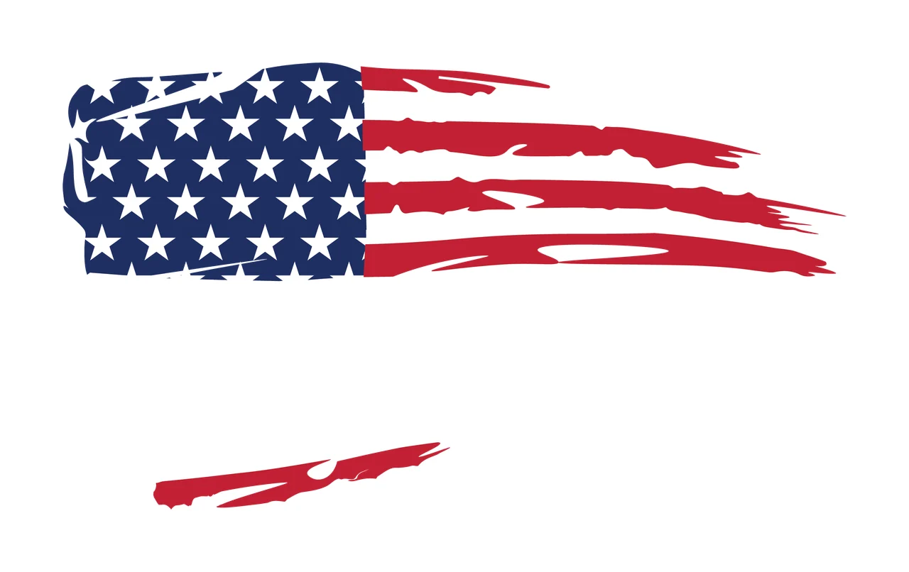 Flag Distressed Fragment With Stars shredding stripes fragments