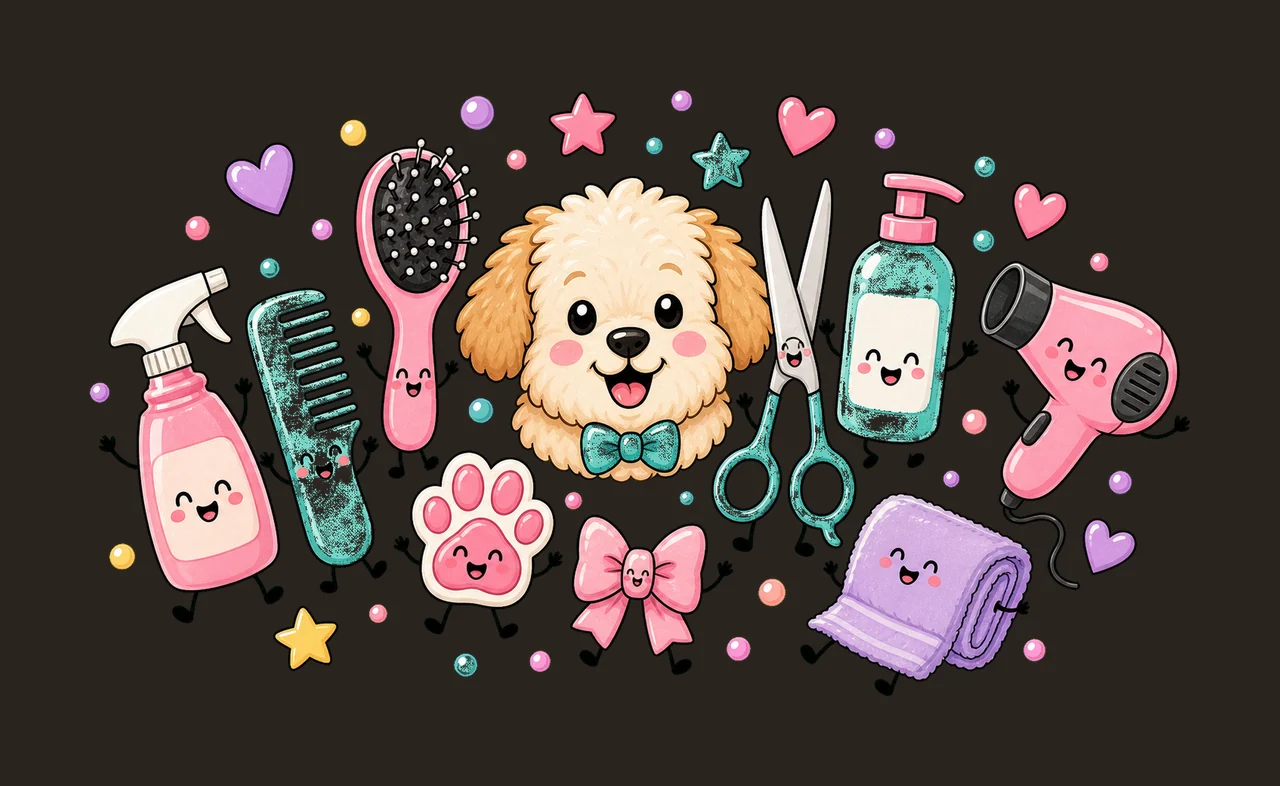 Dog Groomer Pet Groomer Design Doodle Style Dog Variation D contrast preview thumbnail