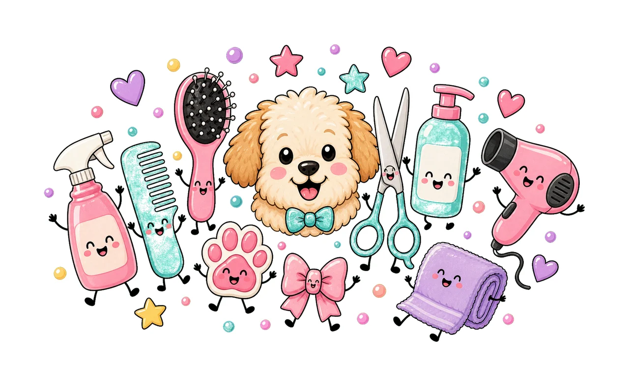 Dog Groomer Pet Groomer Design Doodle Style Dog Variation D