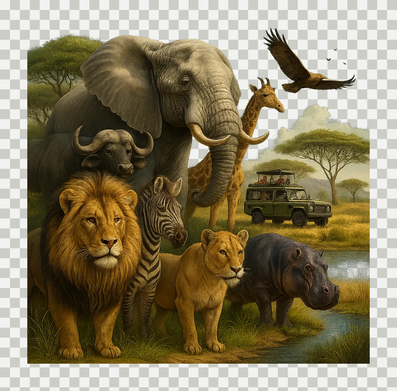 Tumbler wrap safari wild animals 20oz skinny tumbler design transparency and detail preview thumbnail