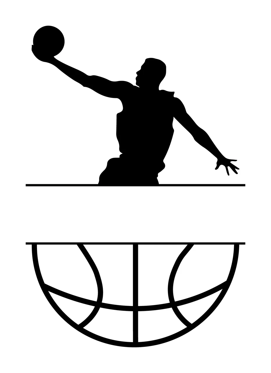 Can Glass Wrap Basketball Player Silhouette Graphic