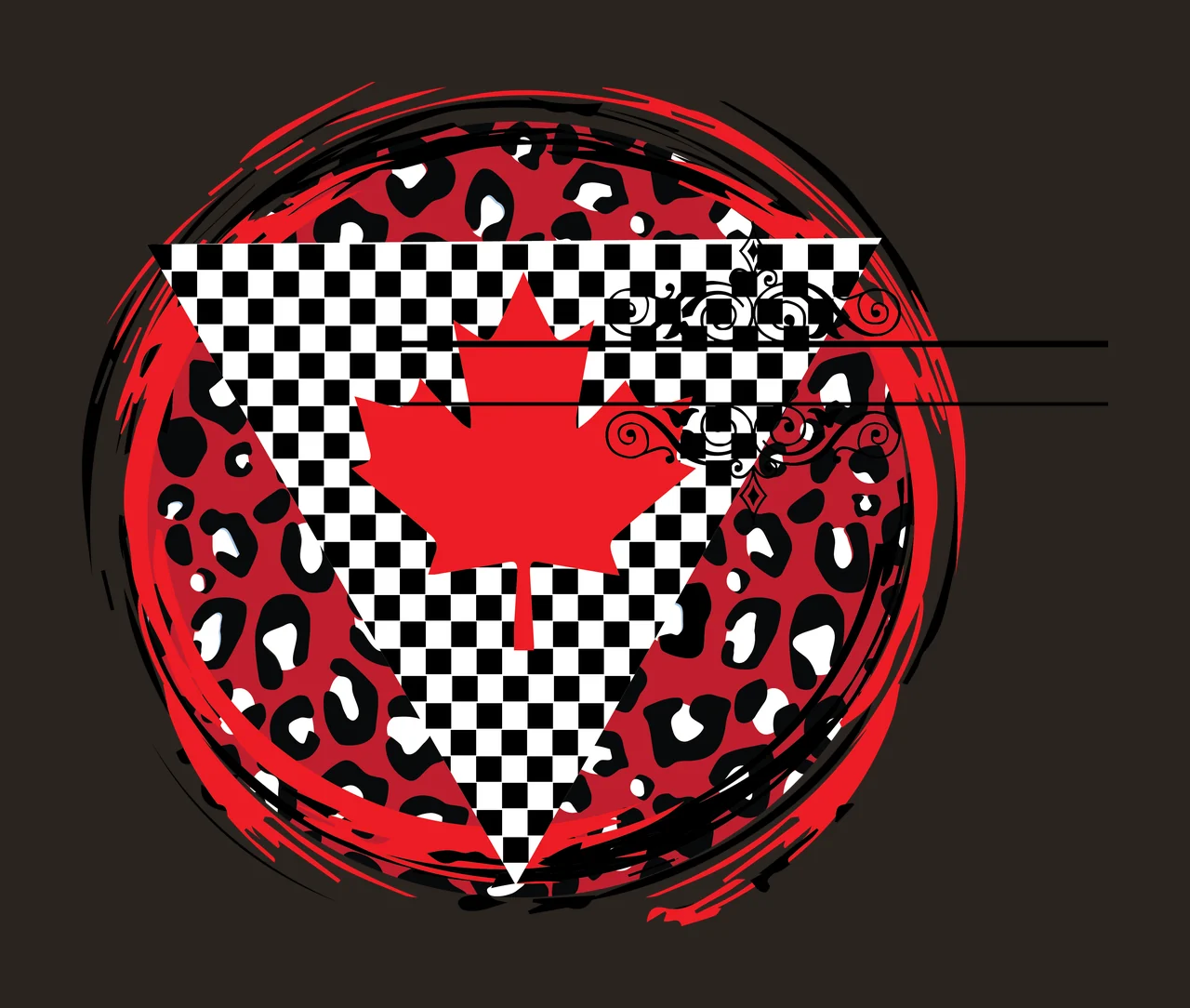 Triangle Overlay On Leopard Circle print geometric black white contrast preview thumbnail