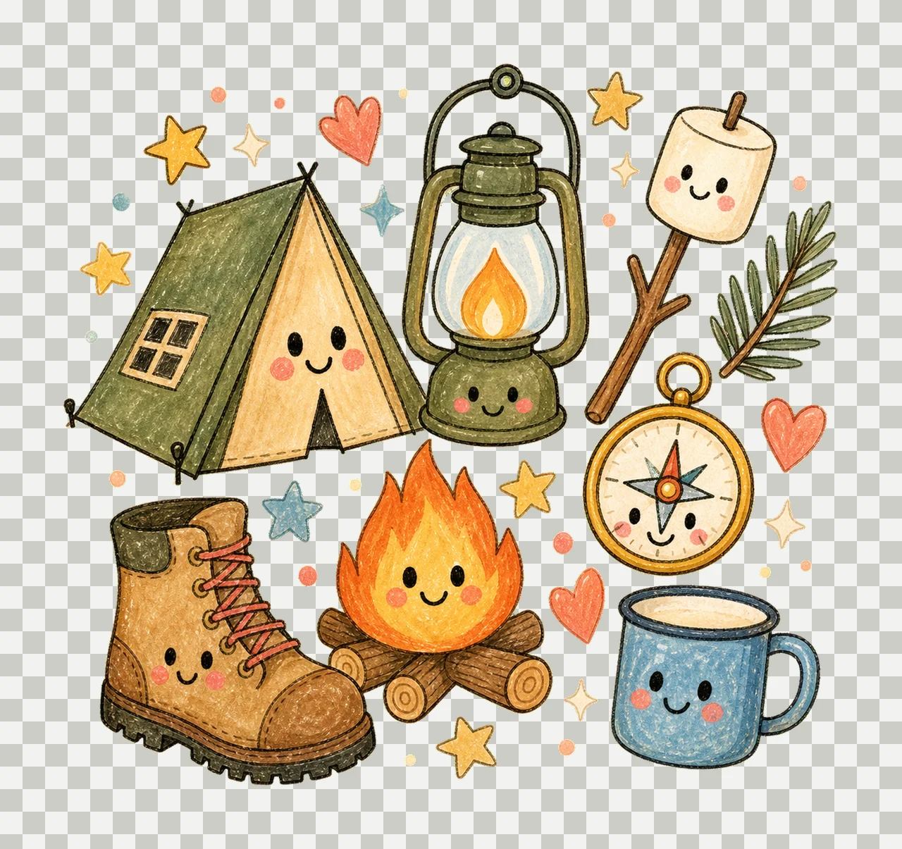 camping outdoor 04 cozy crayon sublimation instant shirt transparency and detail preview thumbnail