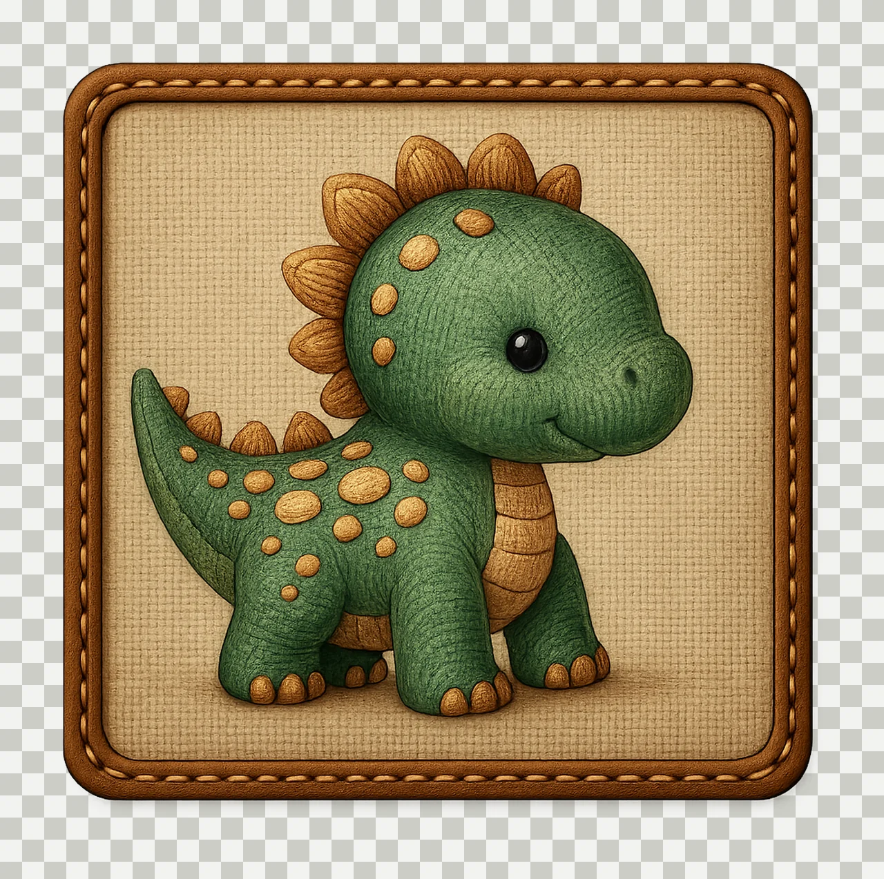Chenille Dinosaur Embroidery Effect Boys Printable Design transparency and detail preview thumbnail