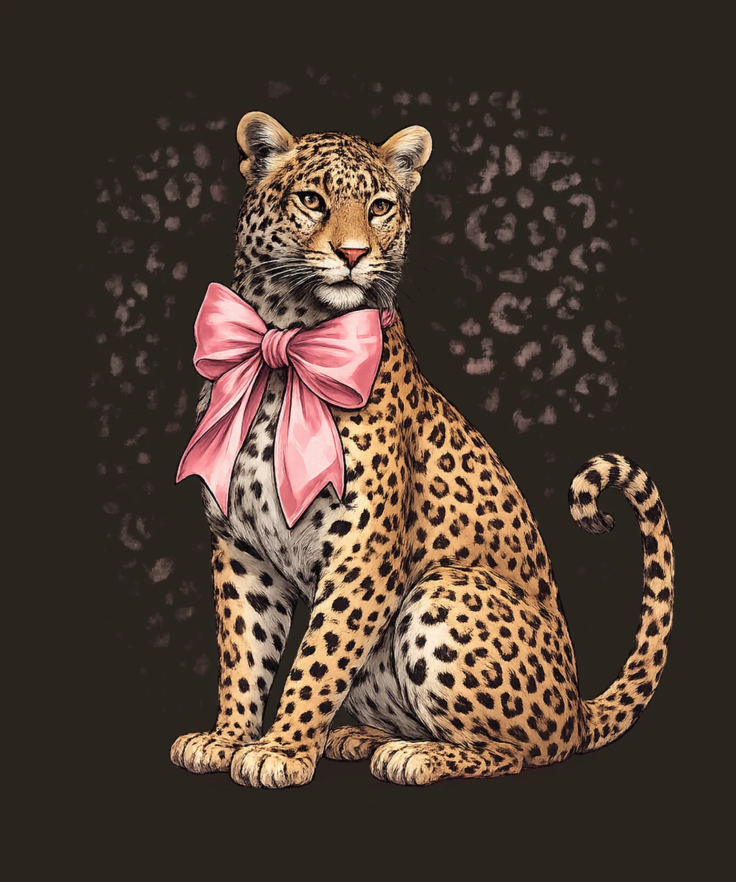 Tiger Leopard Big Cat with Bow Design Animal Print contrast preview thumbnail