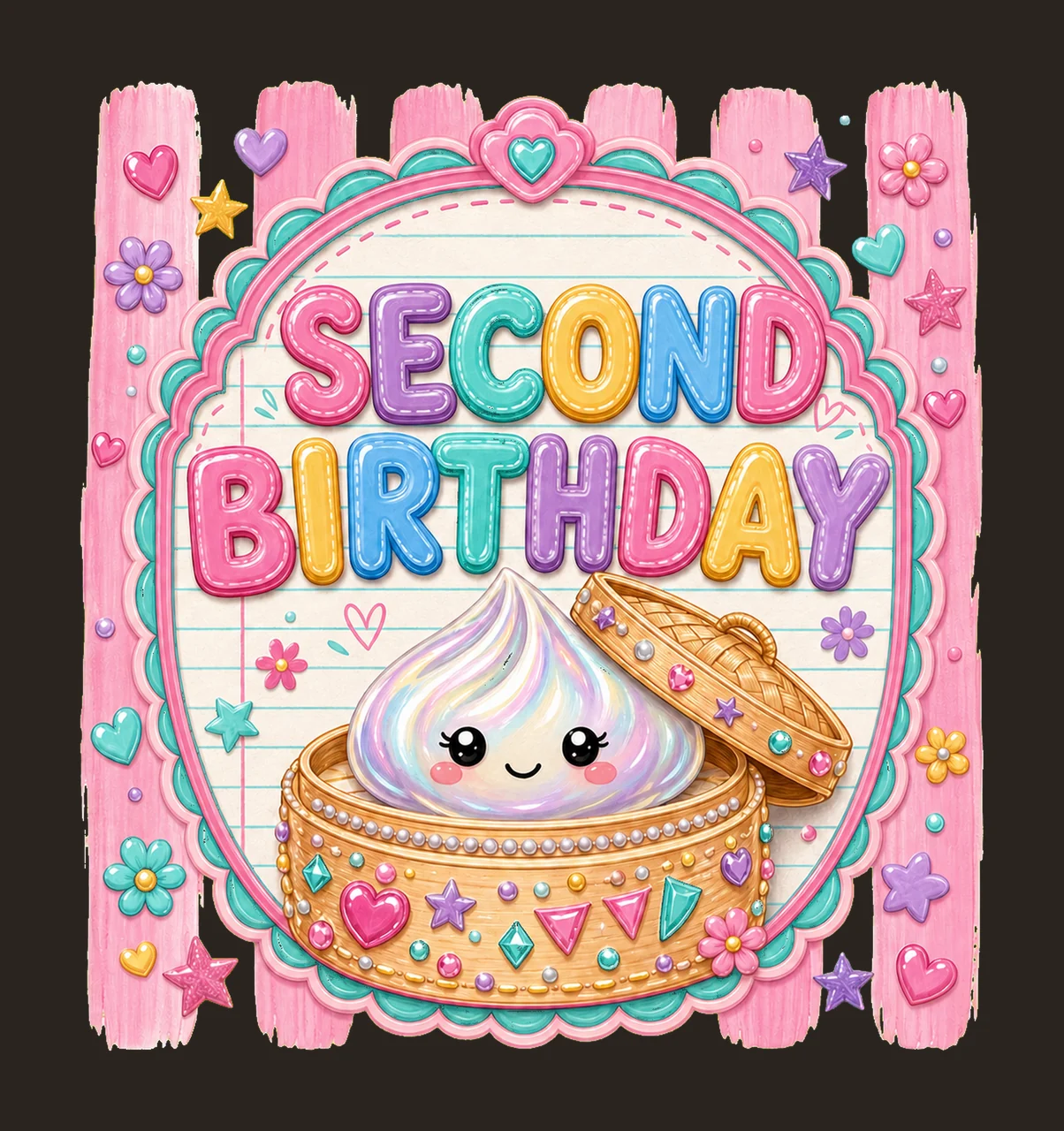 Cute Dumpling Birthday sublimation instant shirt Variation A contrast preview thumbnail