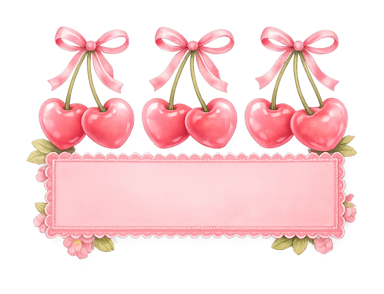 Personalized Kid Name Valentines Heart Cherry Design Cute