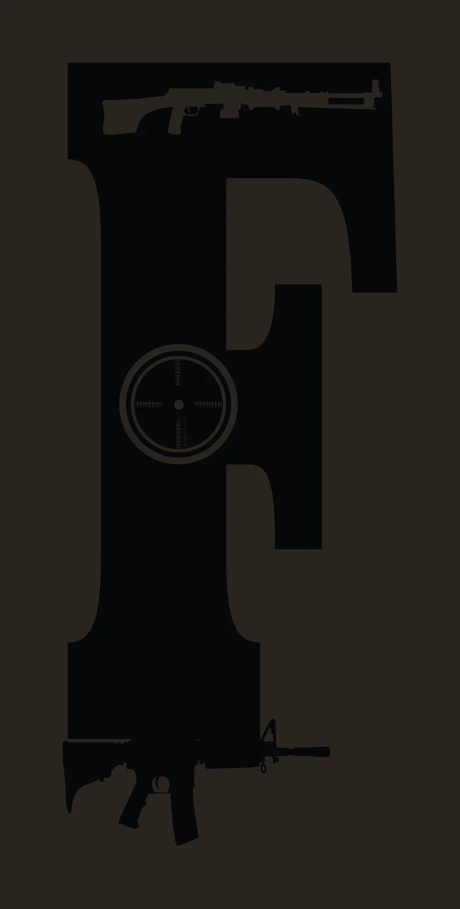 Gun Alphabet Character 21 scalable logo design icon contrast preview thumbnail
