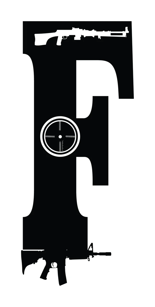 Gun Alphabet Character 21 scalable logo design icon