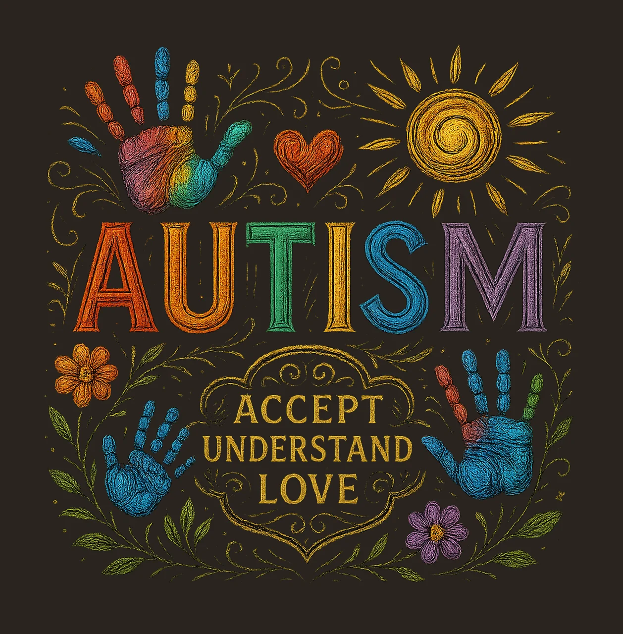Autism Accept Understand Love Awareness Sublimation Design contrast preview thumbnail