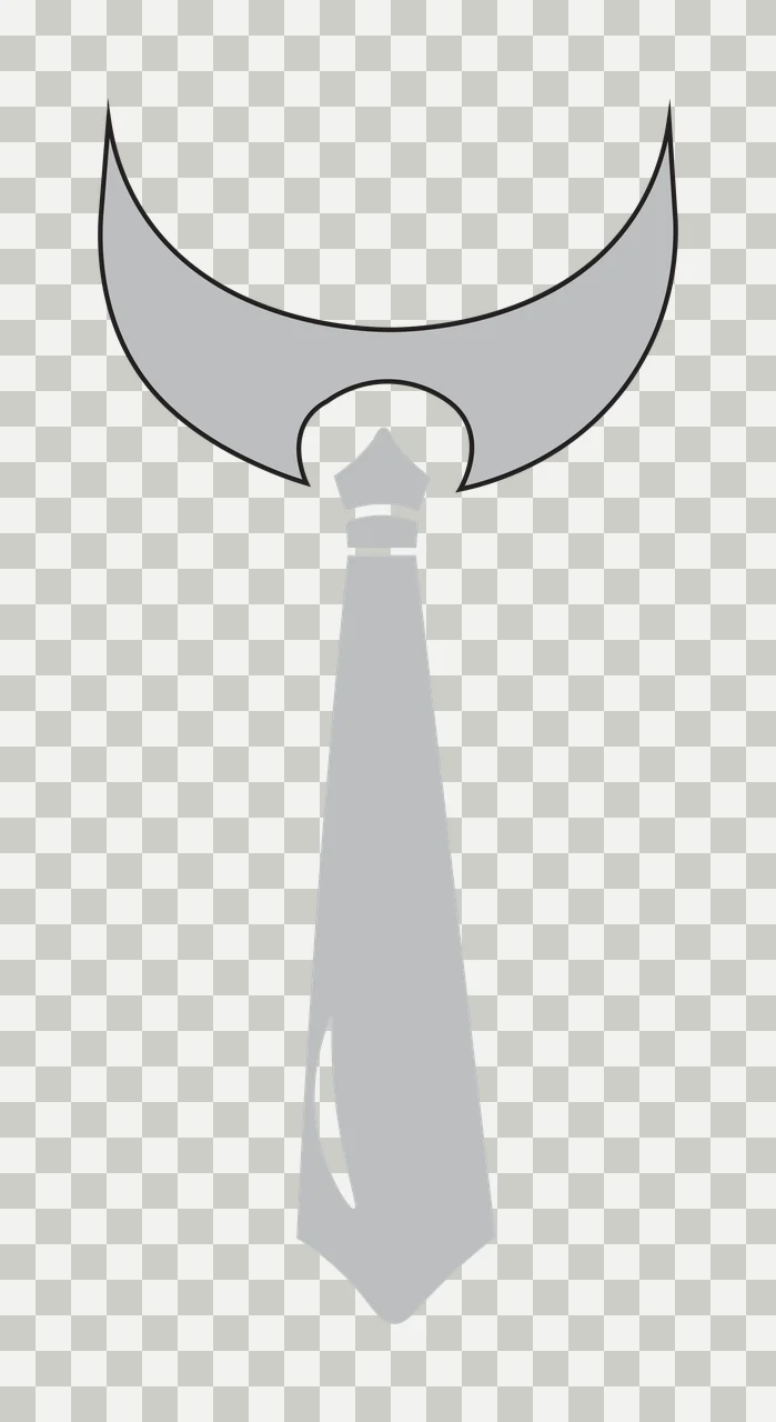 Black Necktie Silhouette With A Crescent Moon Shaped stylized icon transparency and detail preview thumbnail