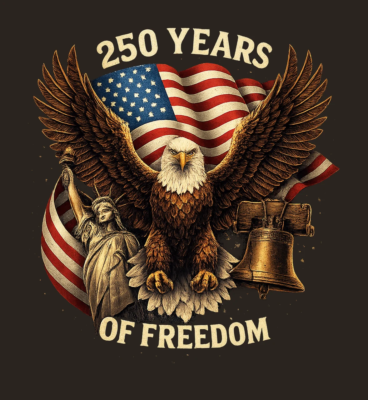 250 Years American 1776 2026 USA 250th Birthday Patriotic contrast preview thumbnail