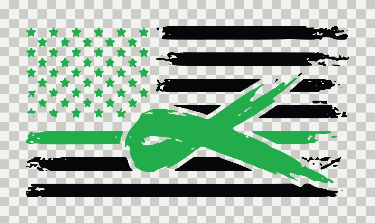 Distressed American Flag Ribbon Graphic and Overlay Stars Stripes transparency and detail preview thumbnail