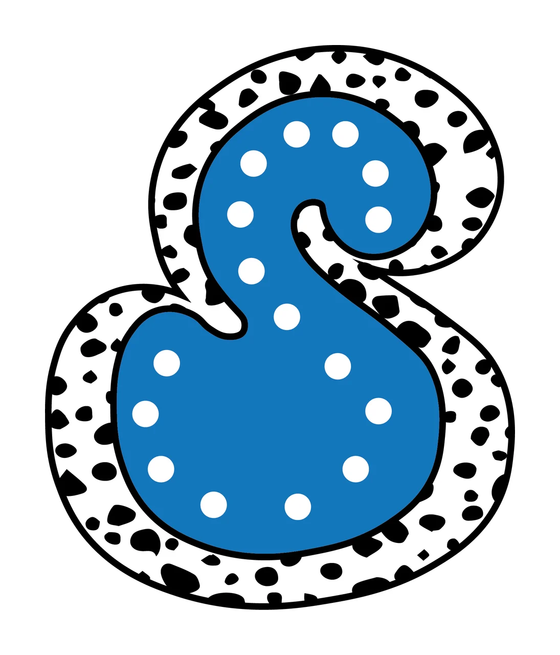 Dalmatian Dots Font Race Doodle Character 33 racing checkered flag