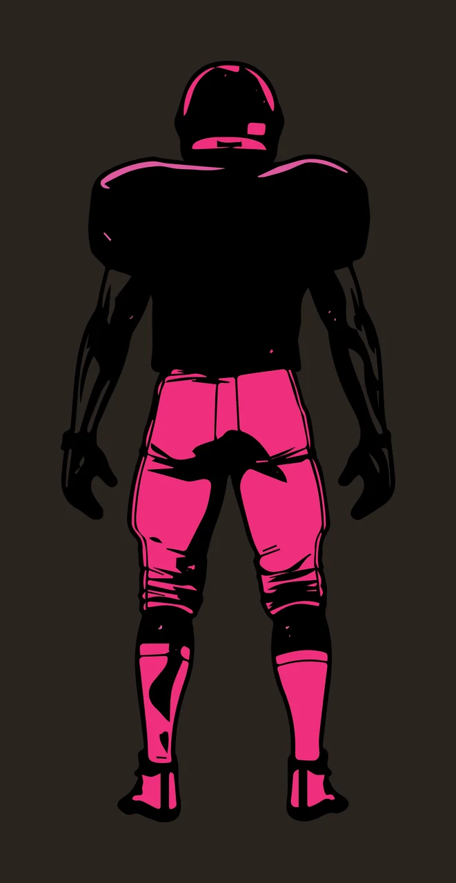 Football American Player Standing Silhouette helmet shoulder pads contrast preview thumbnail