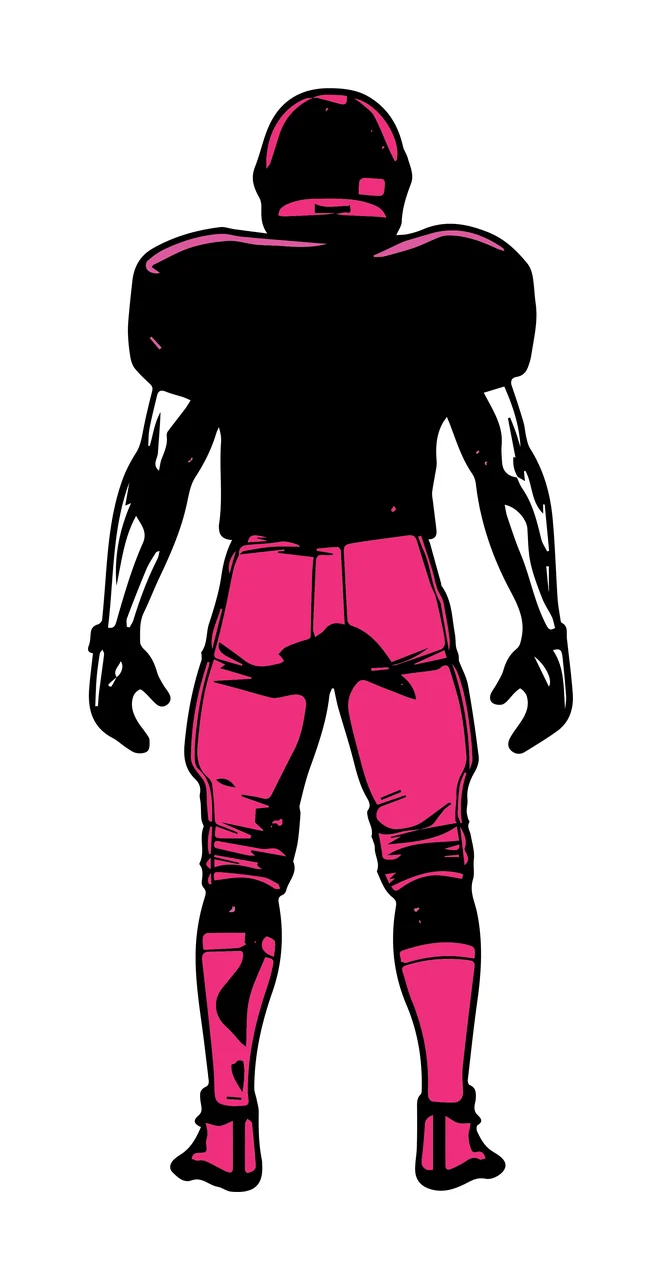 Football American Player Standing Silhouette helmet shoulder pads