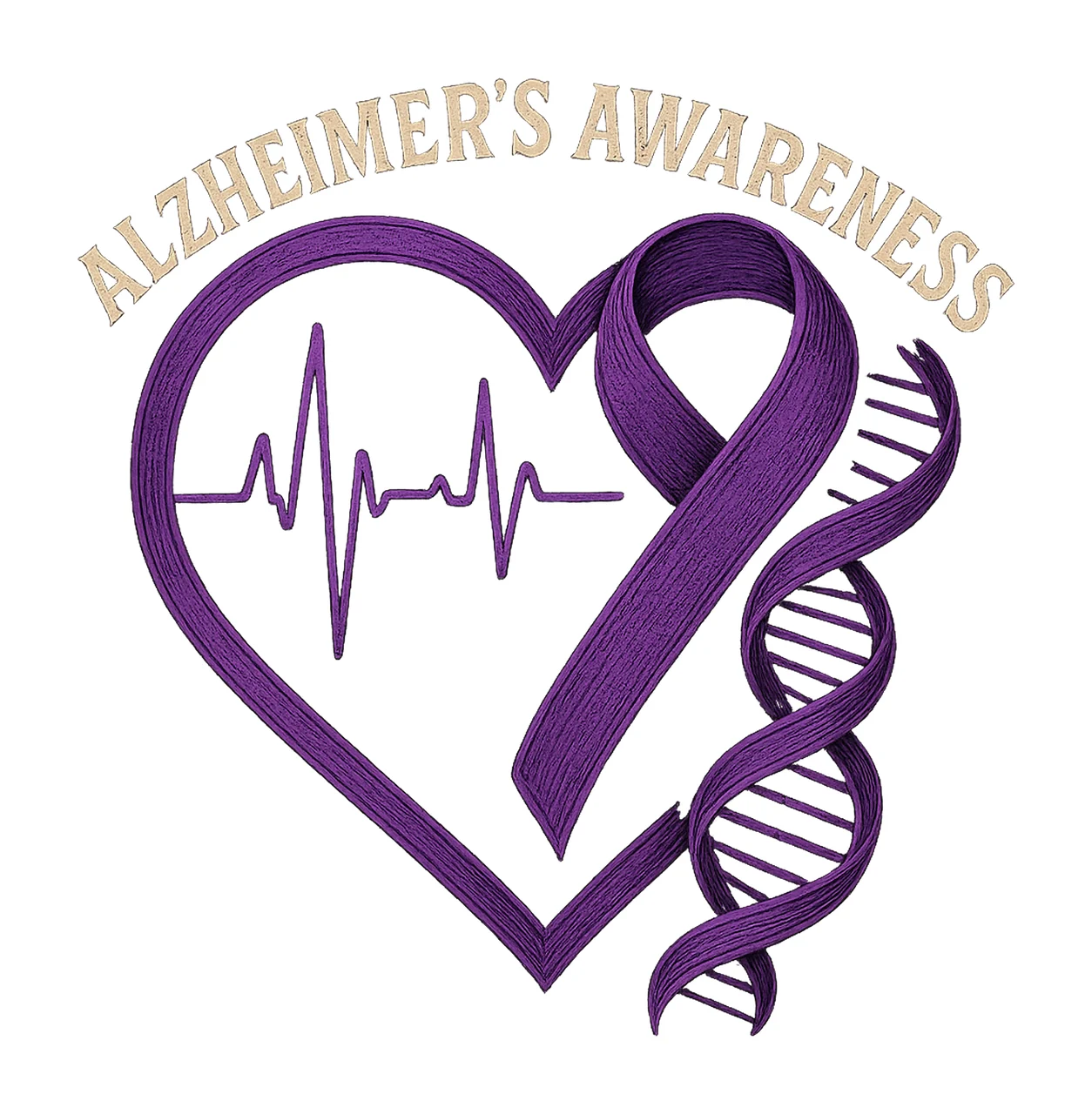 Alzheimers Awareness Purple Ribbon Dementia Awareness Design