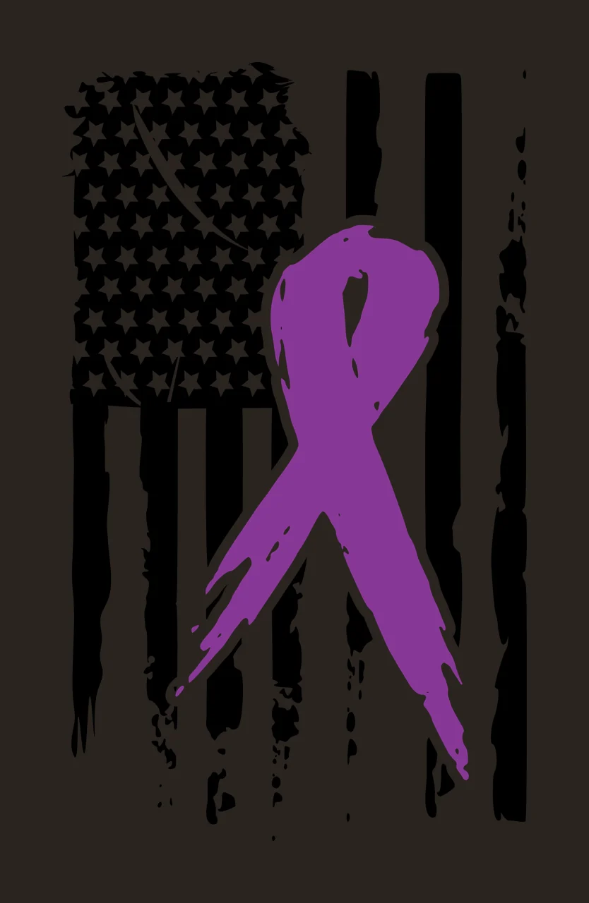 Awareness Ribbon On Distressed Flag Background Displaying star contrast preview thumbnail
